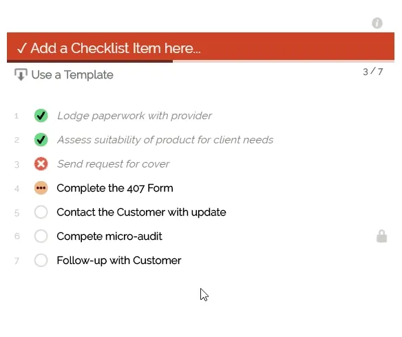Adding checklist items